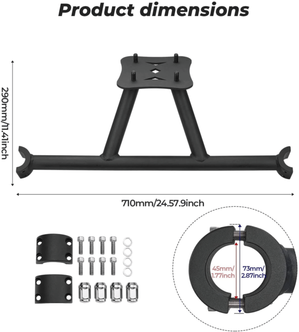 Polaris RZR XP 1000 / 4 1000 / Turbo Spare Tire Carrier Mount - UP TO 30" TIRE Dimensions