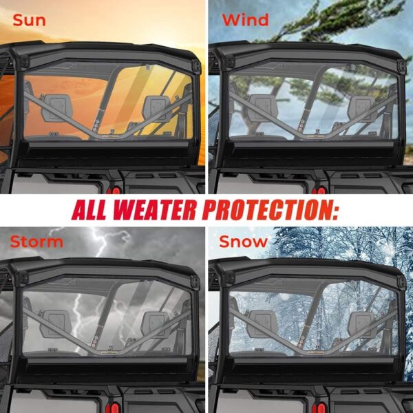 Rear Tinted Windshield Fit Can Am Defender HD 5/8/ 10/ MAX 2016-2023 all weather protection